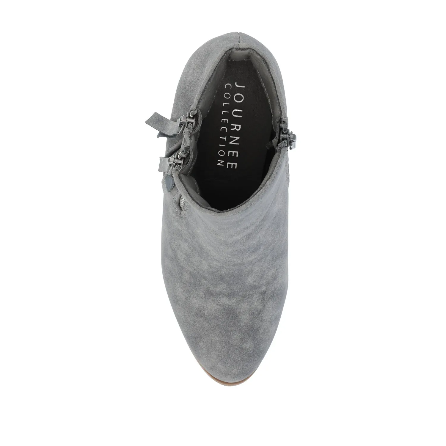 VALLY ZIP-UP BOOTIES IN FAUX LEATHER ride easy