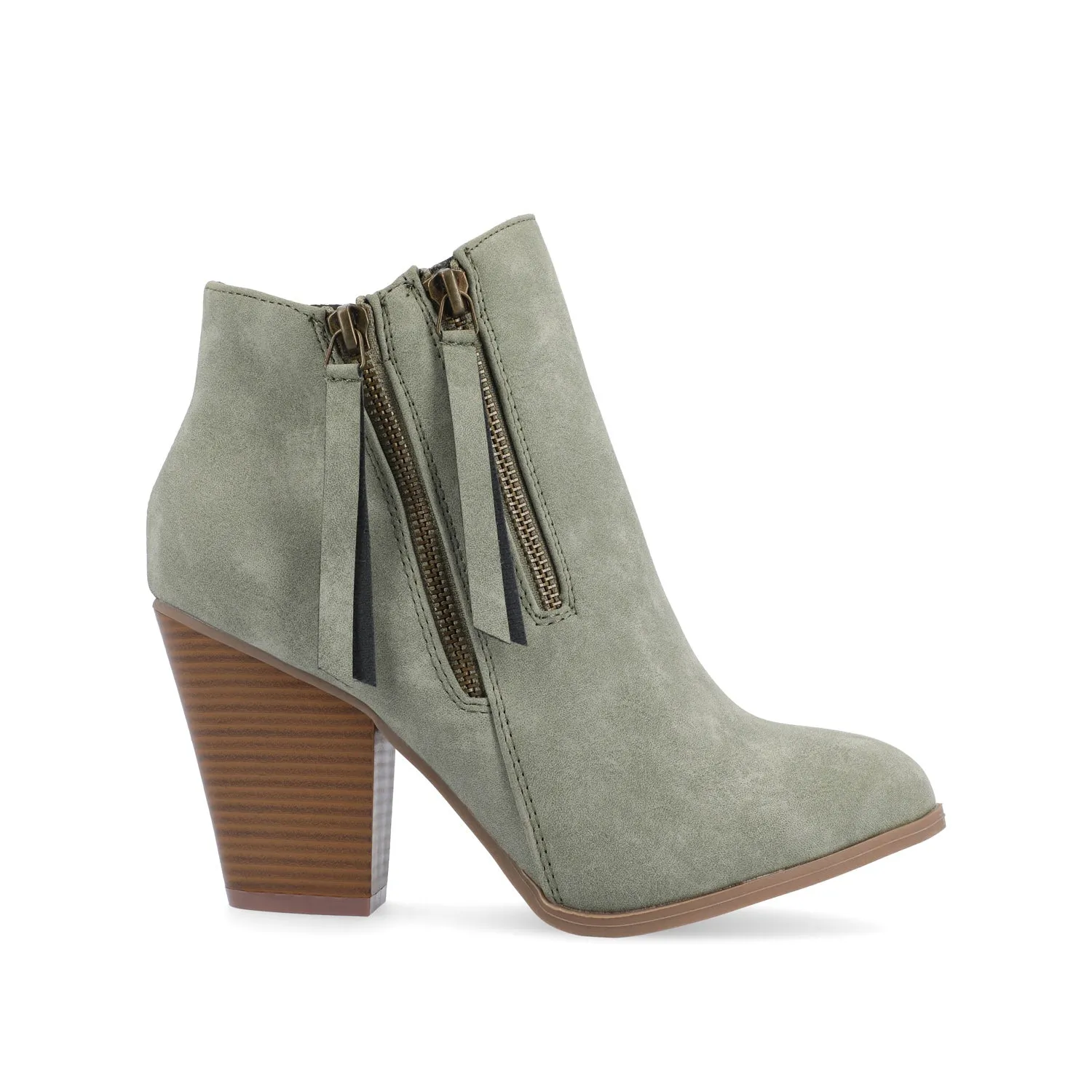 VALLY ZIP-UP BOOTIES IN FAUX LEATHER ride easy