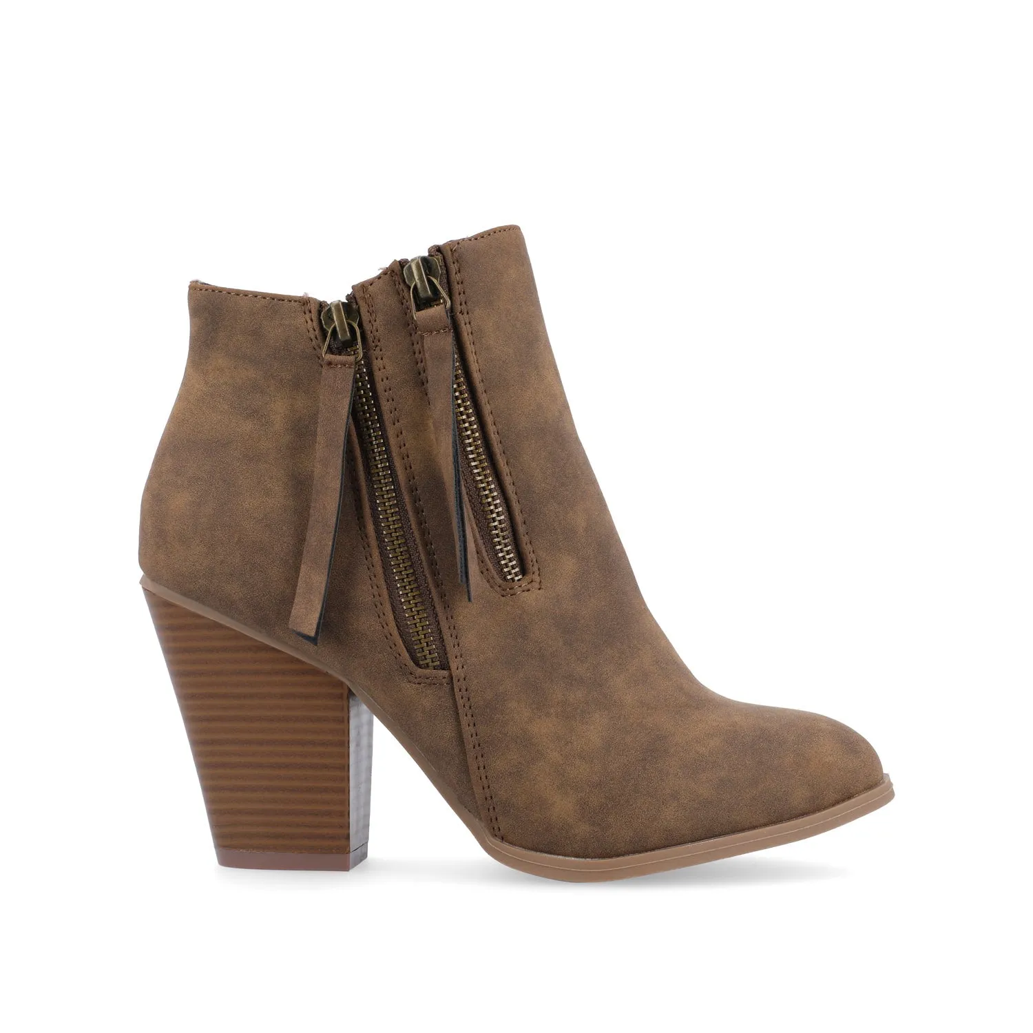 VALLY ZIP-UP BOOTIES IN FAUX LEATHER ride easy