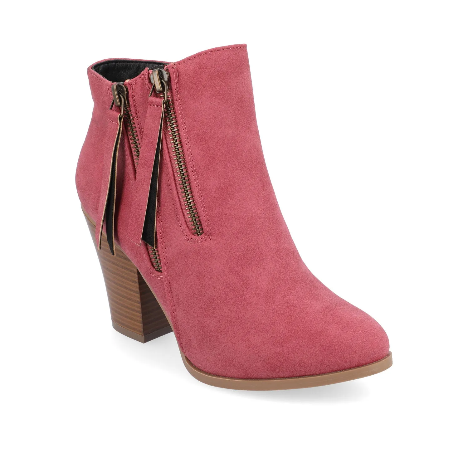 VALLY ZIP-UP BOOTIES IN FAUX LEATHER ride easy
