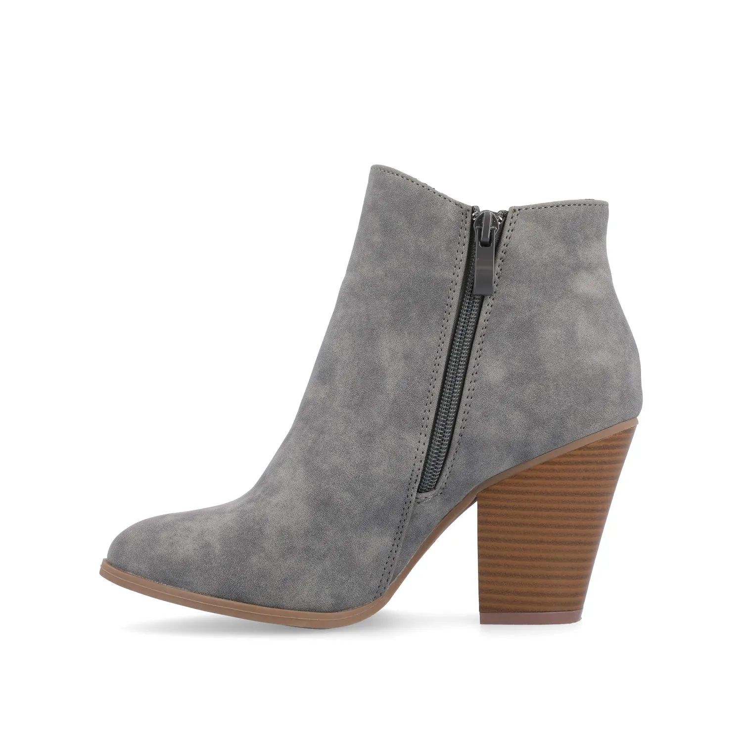 VALLY ZIP-UP BOOTIES IN FAUX LEATHER ride easy