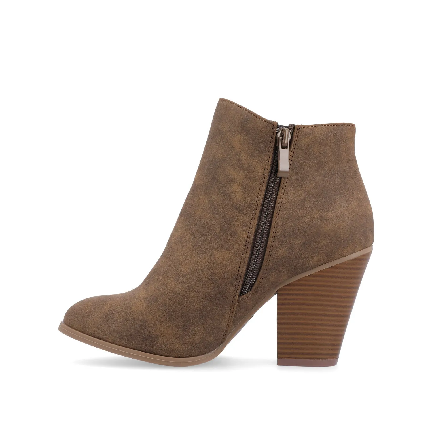 VALLY ZIP-UP BOOTIES IN FAUX LEATHER ride easy