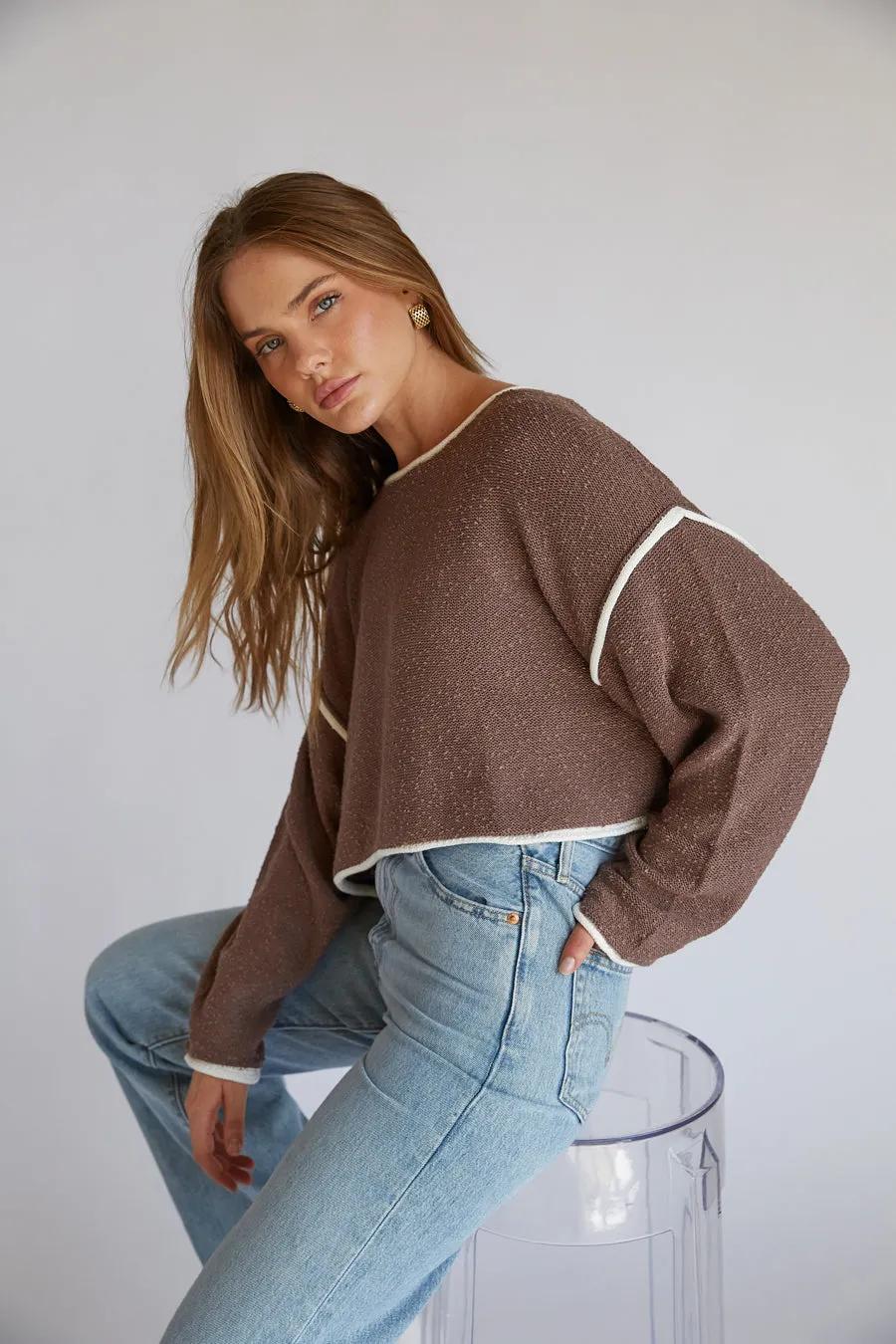 Willa Cropped Knit Sweater day light