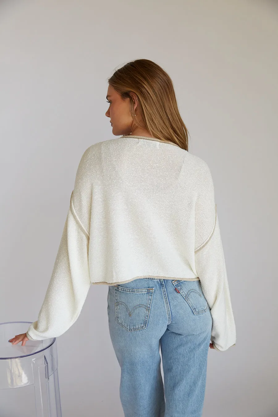 Willa Cropped Knit Sweater day light
