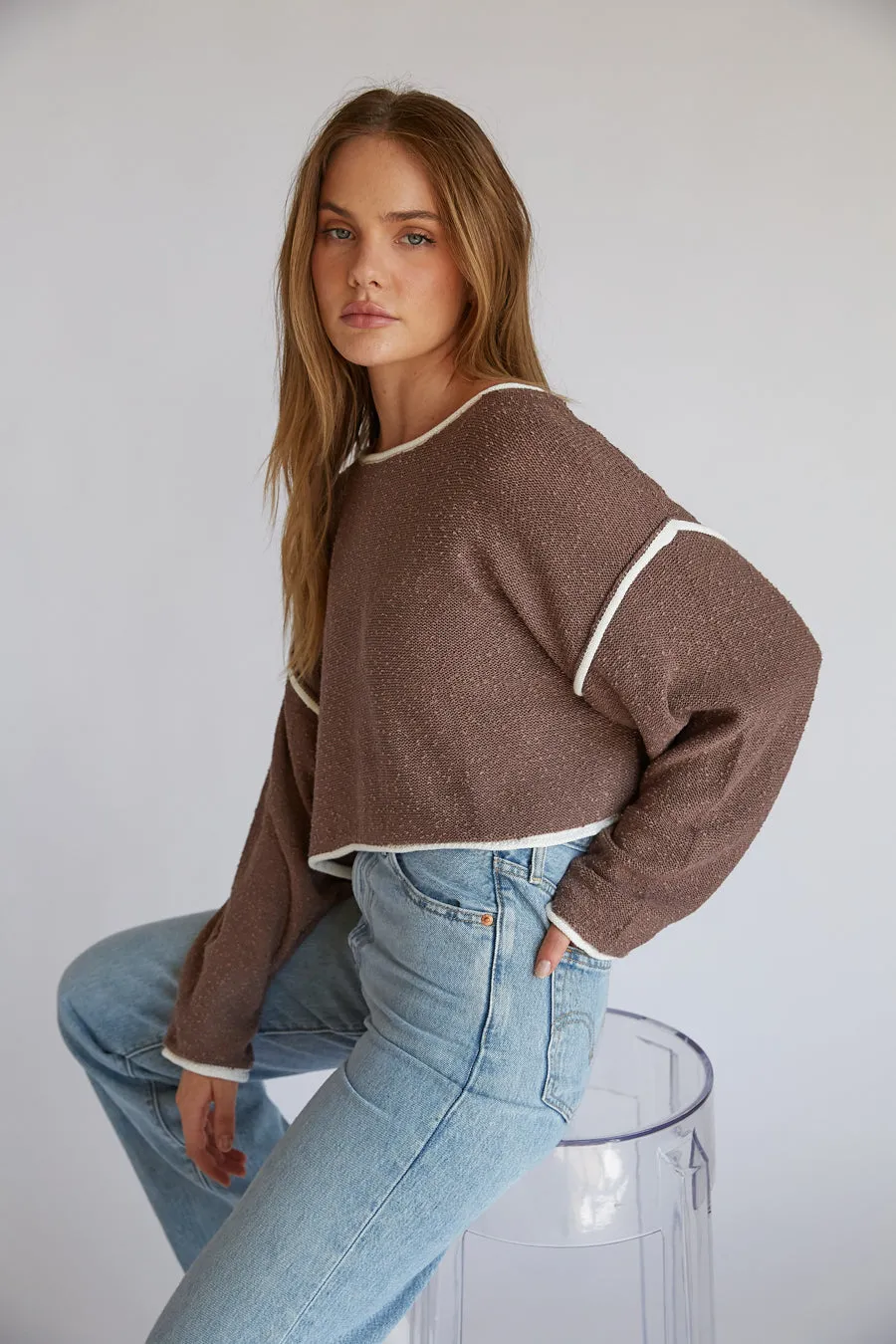 Willa Cropped Knit Sweater day light
