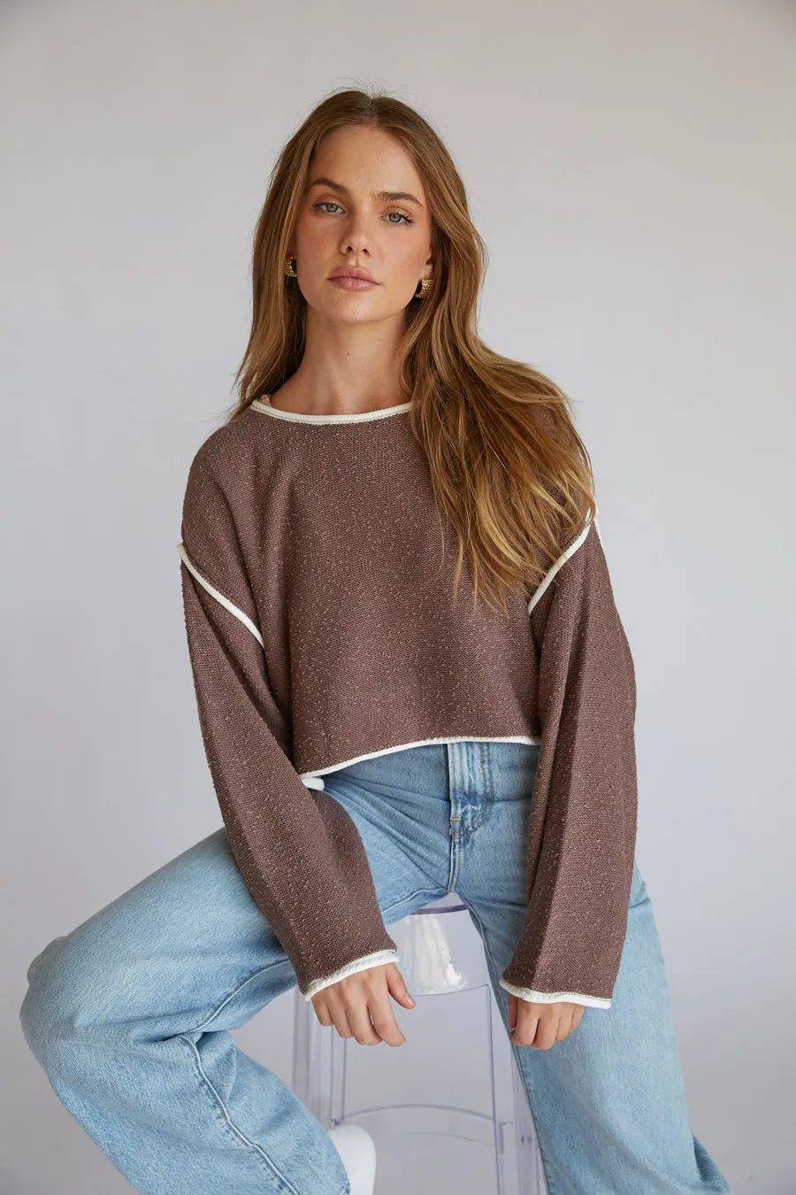 Willa Cropped Knit Sweater day light