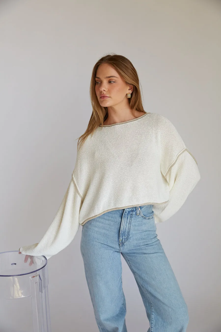 Willa Cropped Knit Sweater day light