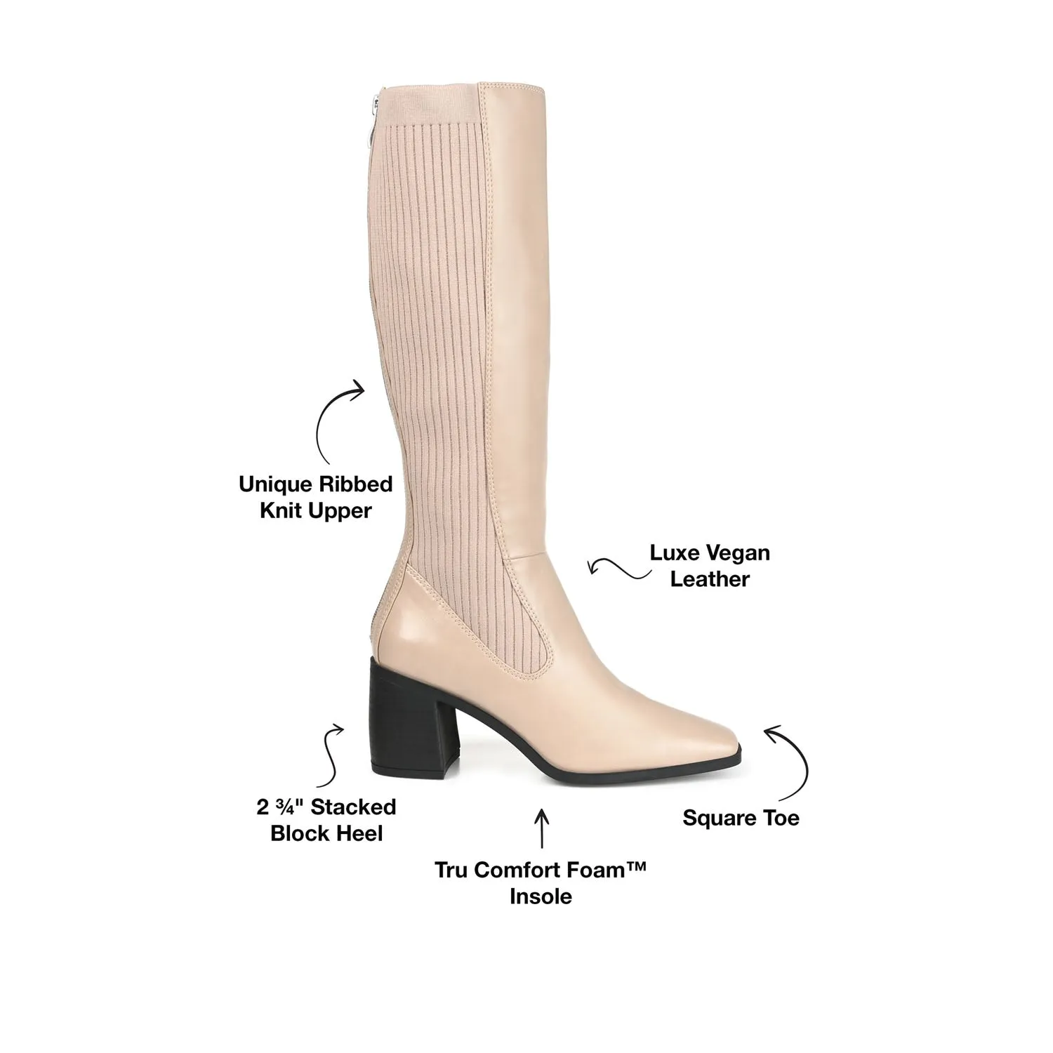 WINNY KNEE HIGH BOOTS IN FAUX LEATHER road trip