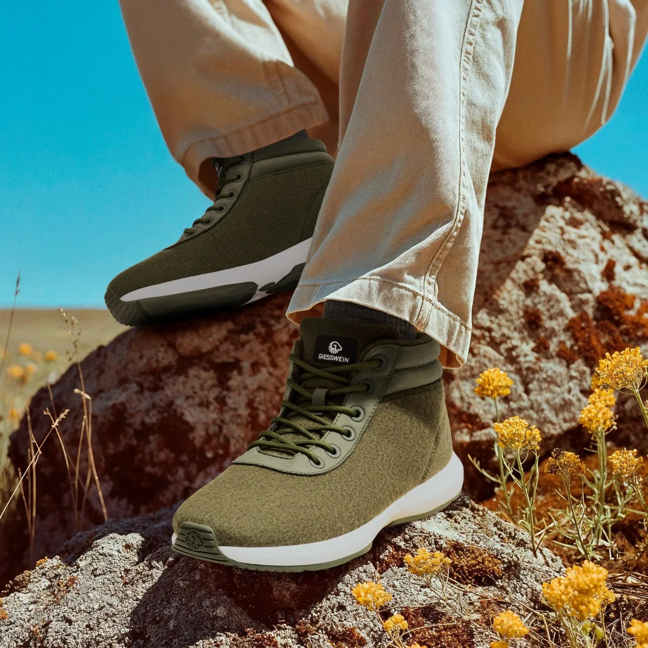 Wool Sneaker High Top Men pure edge