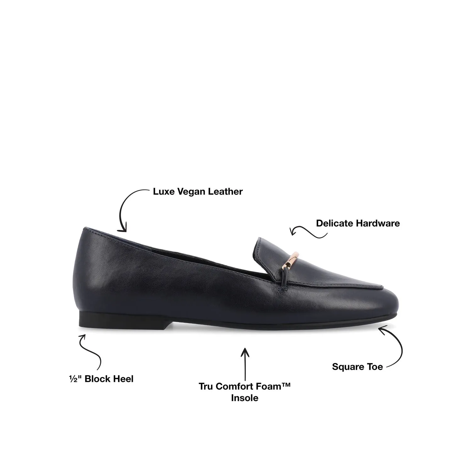 WRENN LOAFER FLATS IN FAUX LEATHER summer cool