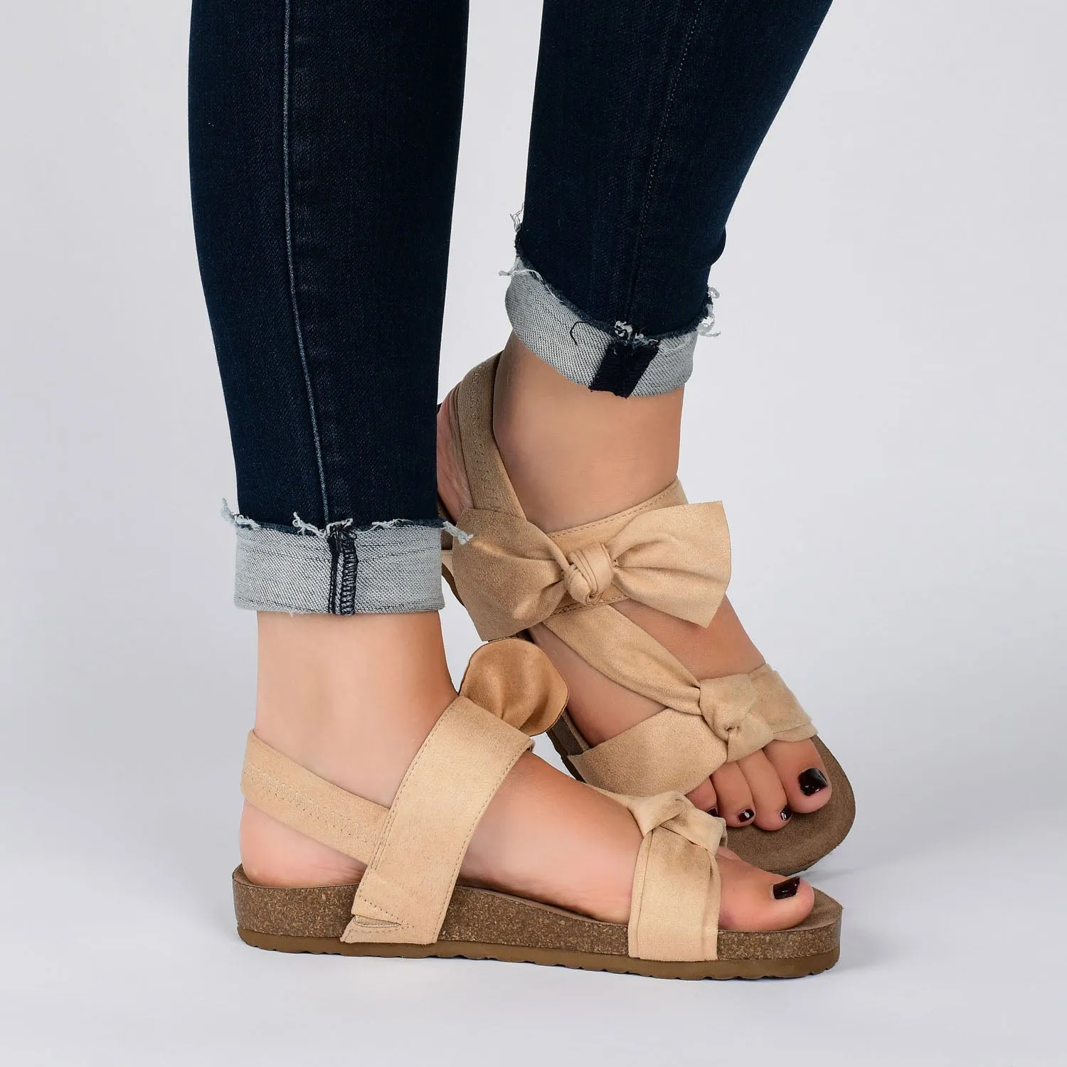 XANNDRA CHUNKY SANDALS IN FAUX SUEDE camping day