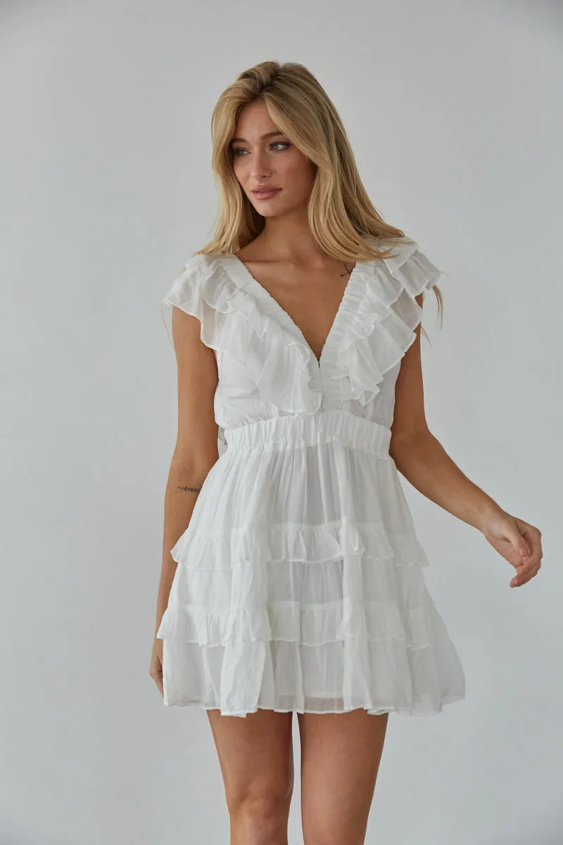 Xena Flutter Sleeve Mini Dress photo fit
