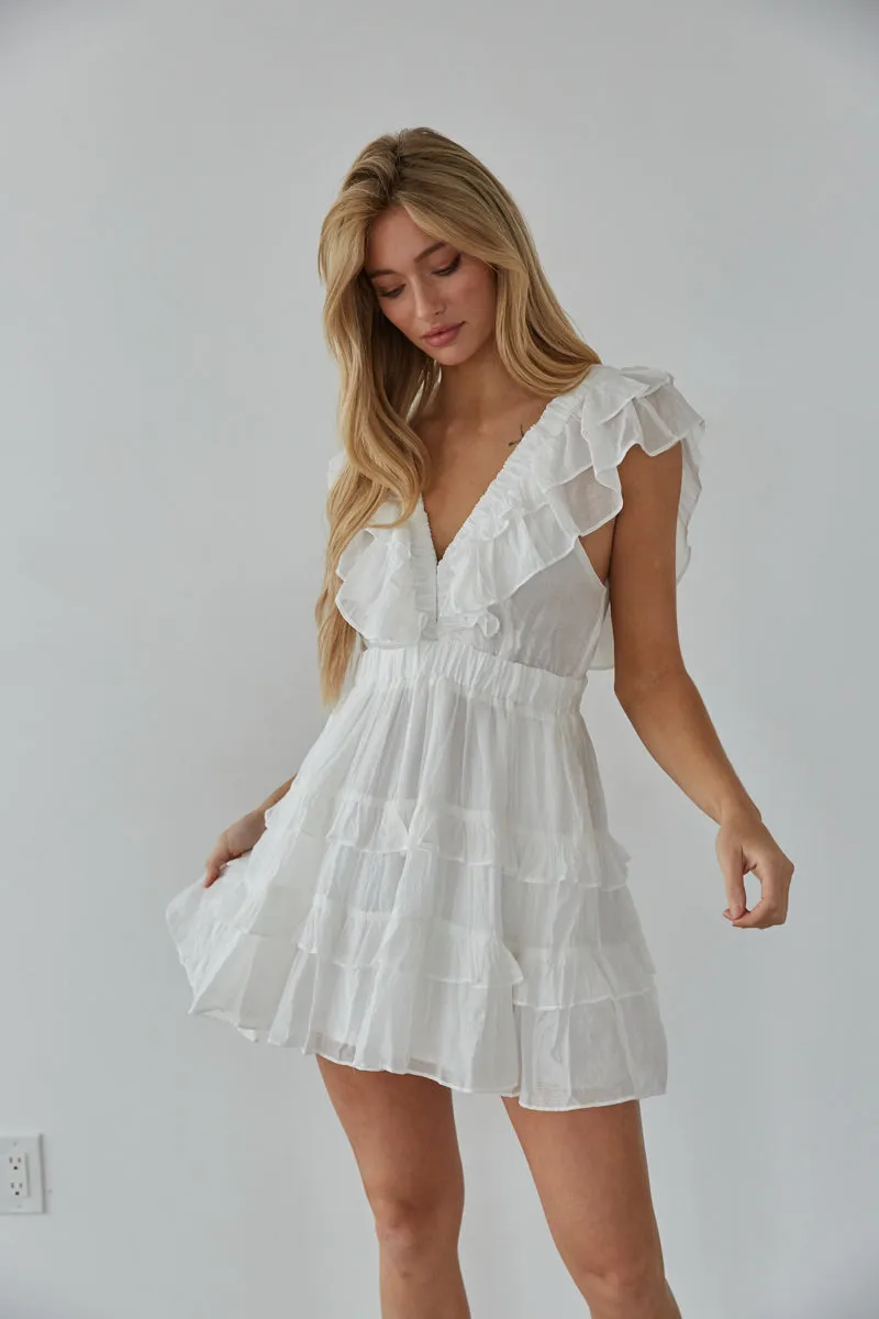 Xena Flutter Sleeve Mini Dress photo fit