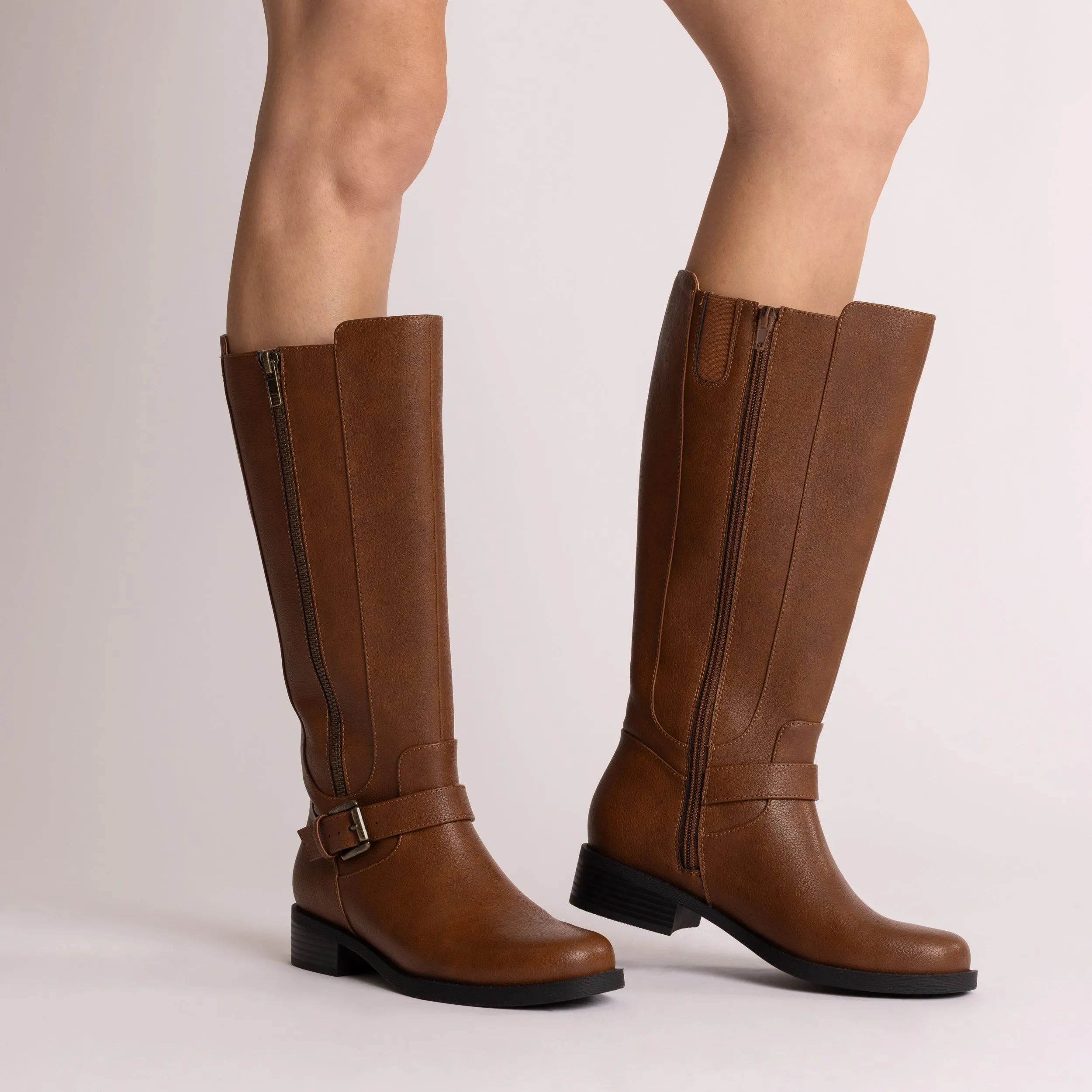 YASMINA KNEE HIGH BOOTS zip side
