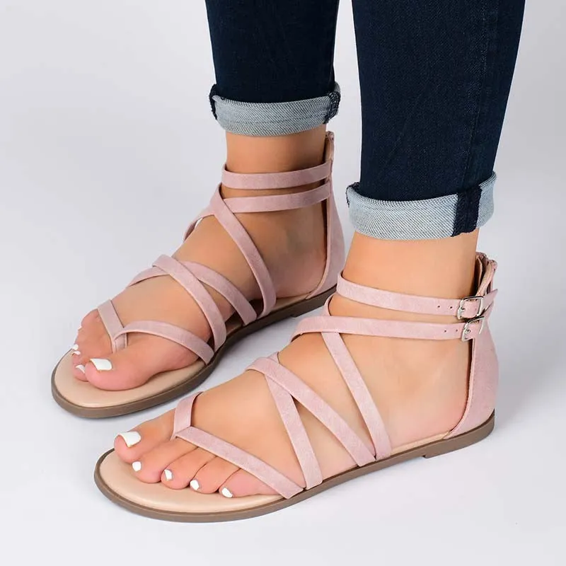 ZAILIE GLADIATOR SANDALS IN FAUX LEATHER grip base