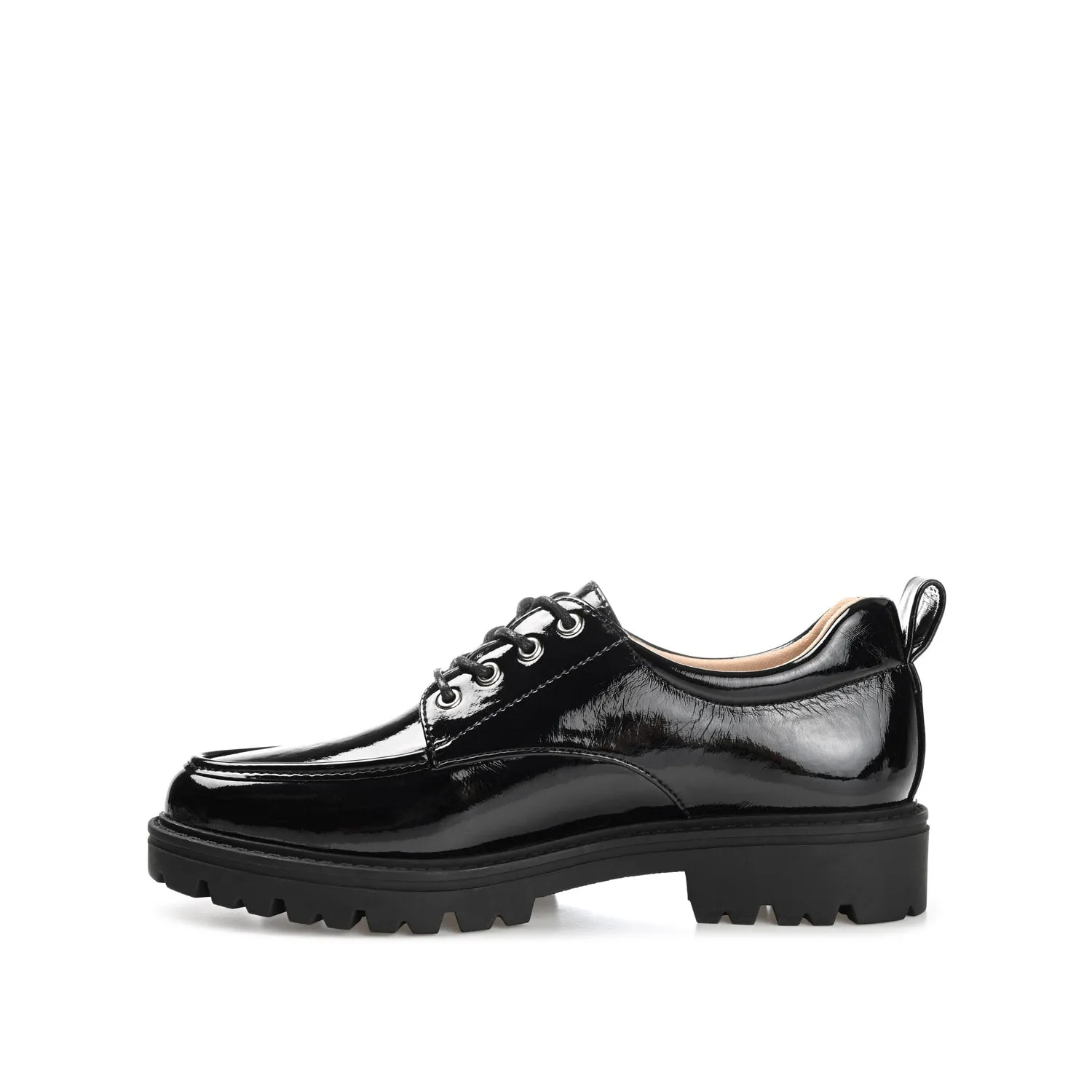 ZINA OXFORD LOAFER FLATS IN PATENT school friendly