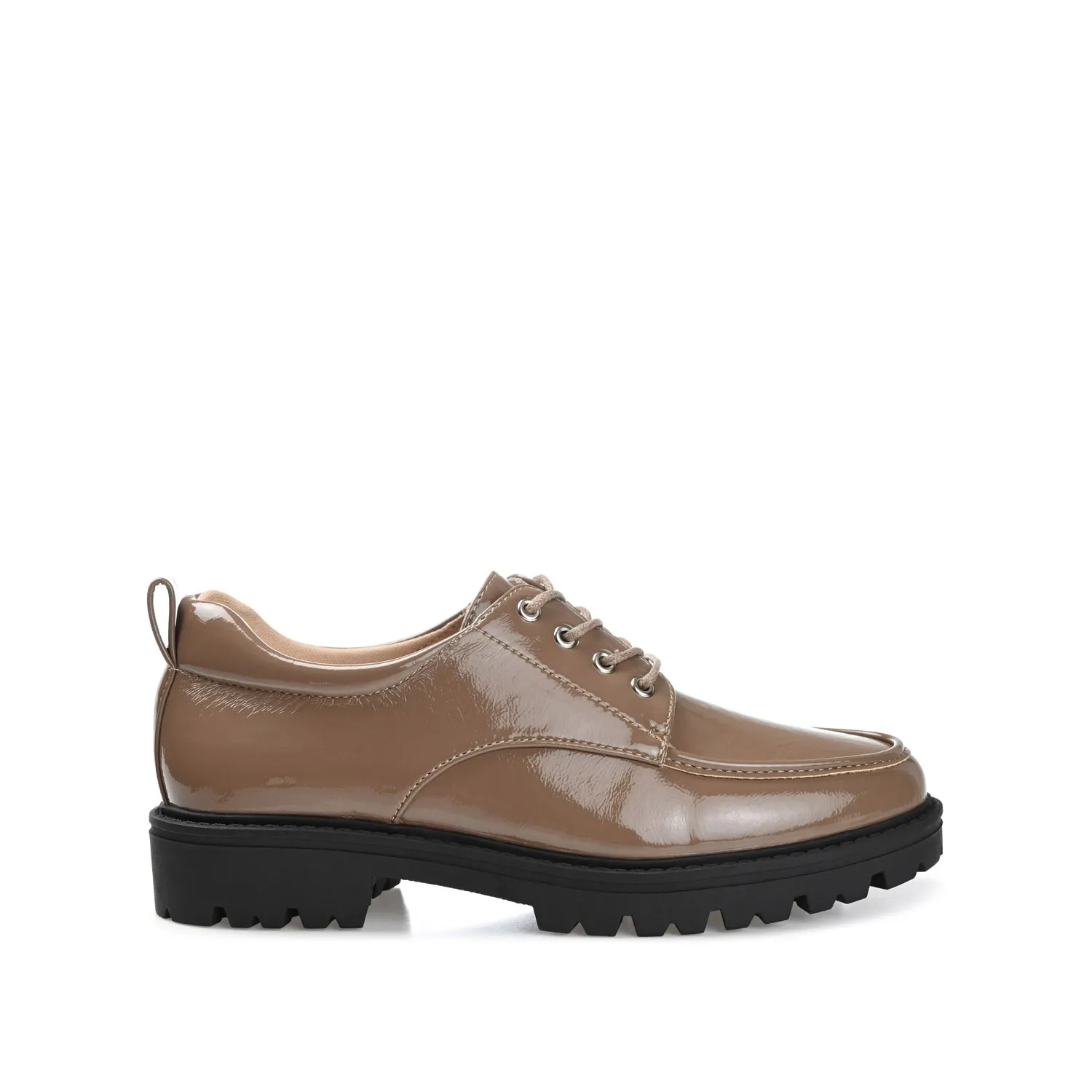 ZINA OXFORD LOAFER FLATS IN PATENT school friendly