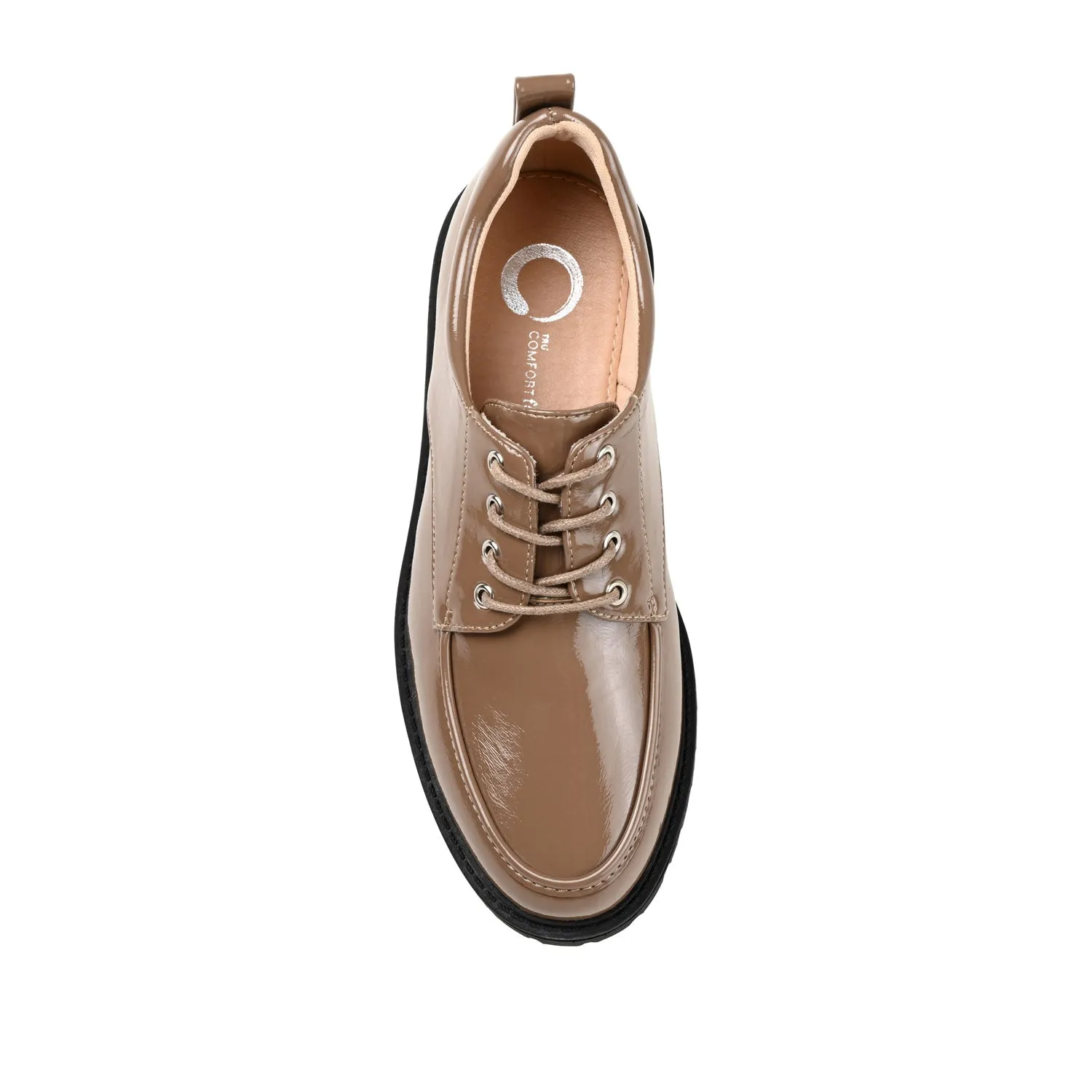 ZINA OXFORD LOAFER FLATS IN PATENT school friendly
