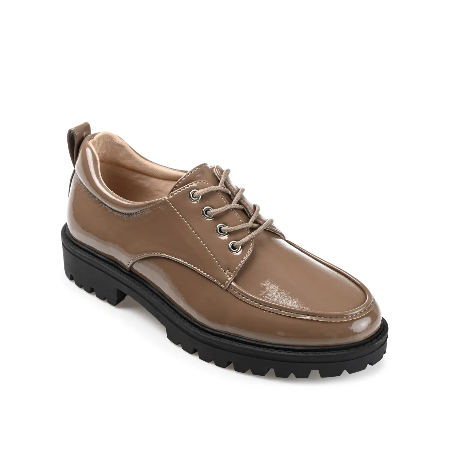 ZINA OXFORD LOAFER FLATS IN PATENT school friendly