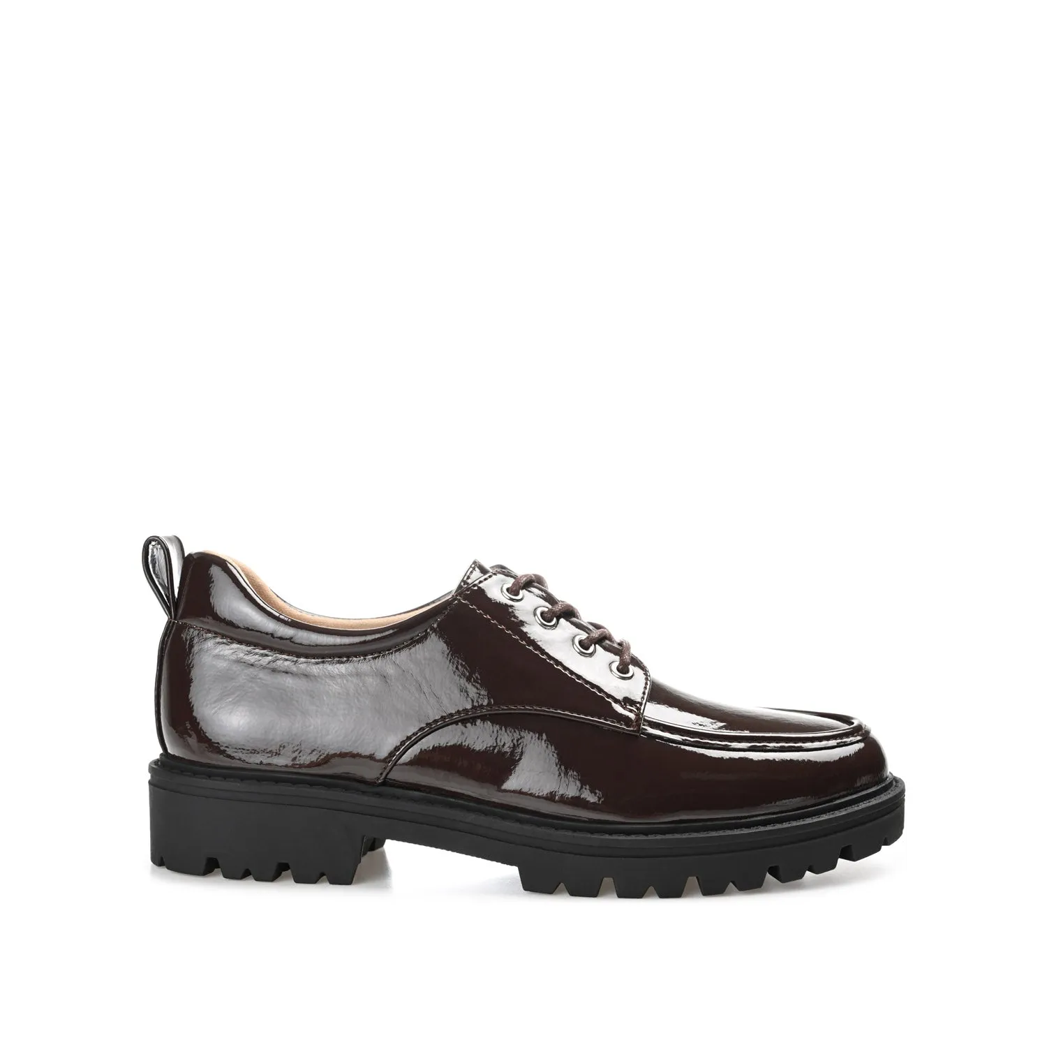 ZINA OXFORD LOAFER FLATS IN PATENT school friendly