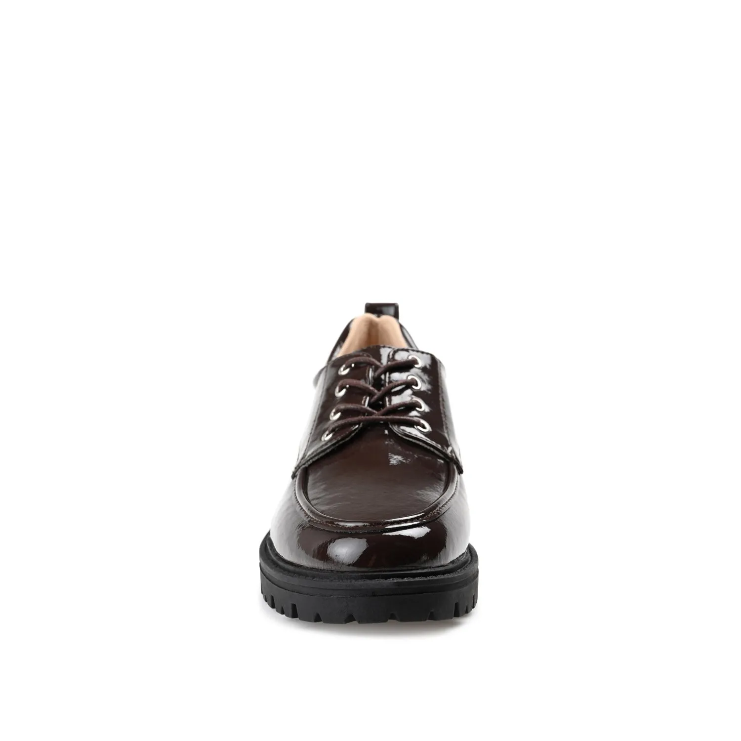 ZINA OXFORD LOAFER FLATS IN PATENT school friendly