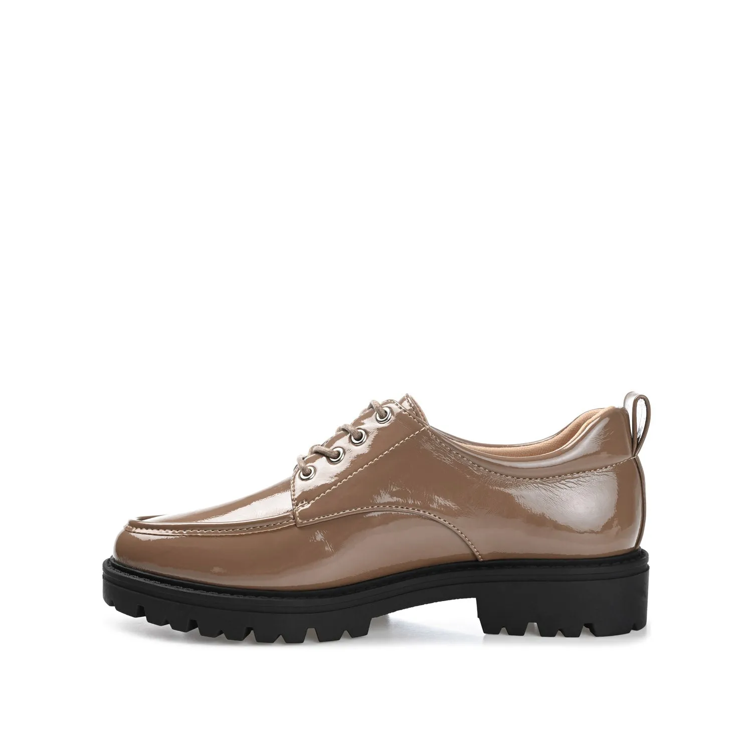 ZINA OXFORD LOAFER FLATS IN PATENT school friendly