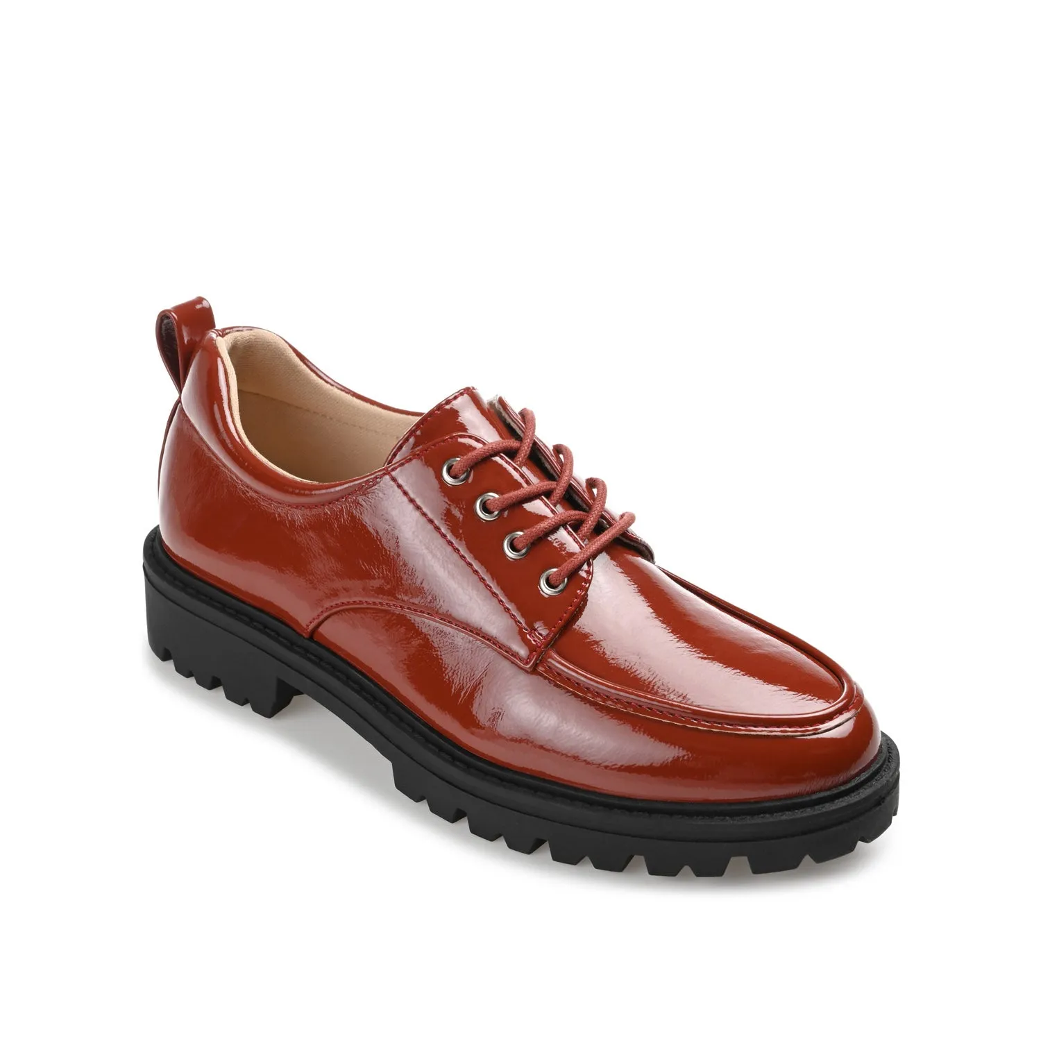 ZINA OXFORD LOAFER FLATS IN PATENT school friendly