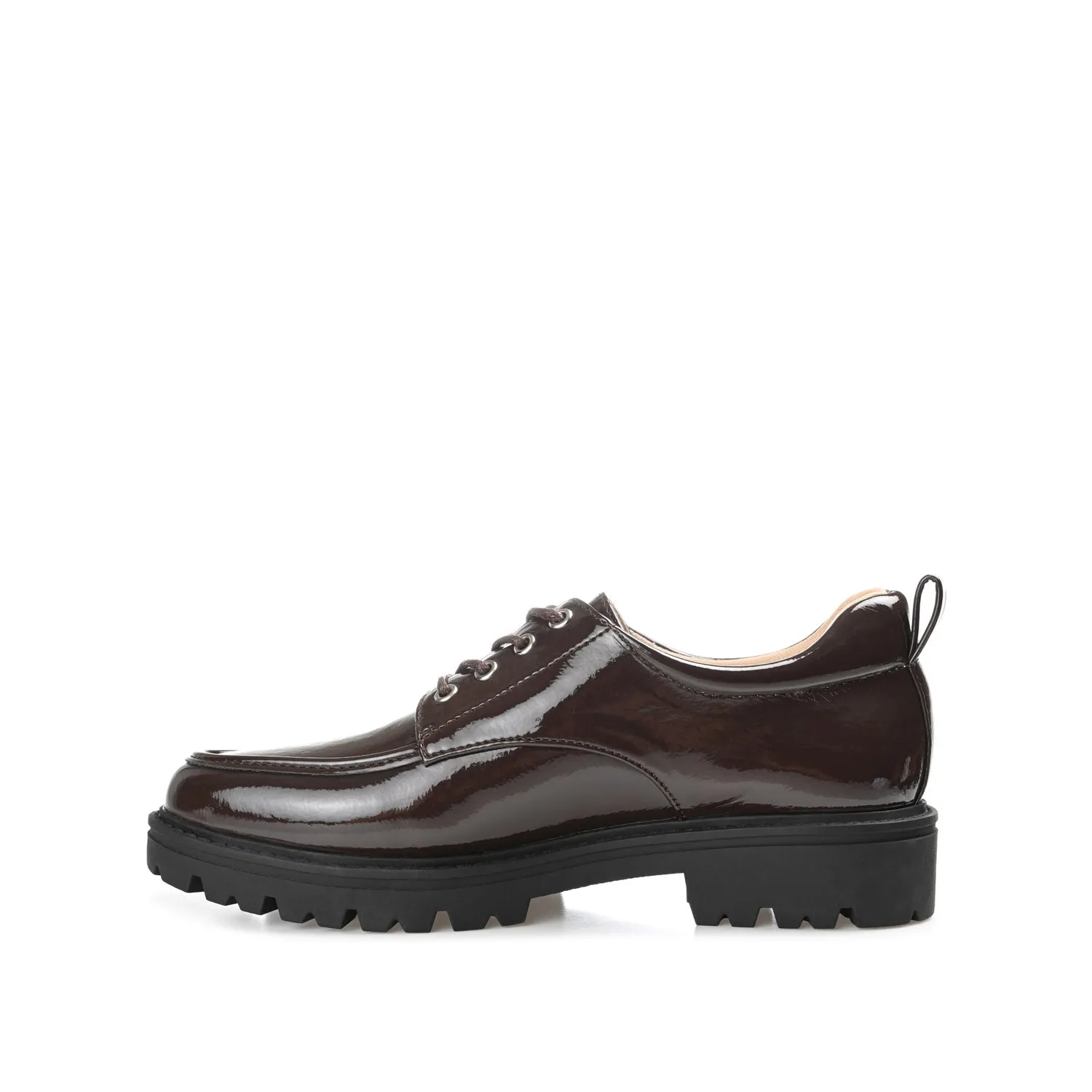 ZINA OXFORD LOAFER FLATS IN PATENT school friendly