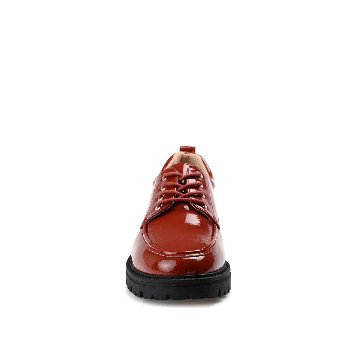 ZINA OXFORD LOAFER FLATS IN PATENT school friendly