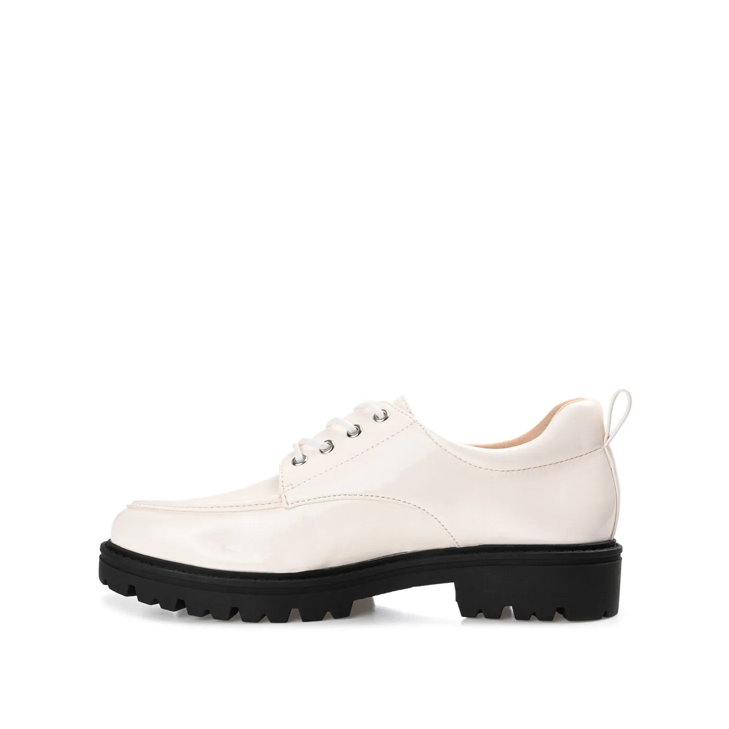 ZINA OXFORD LOAFER FLATS IN PATENT school friendly