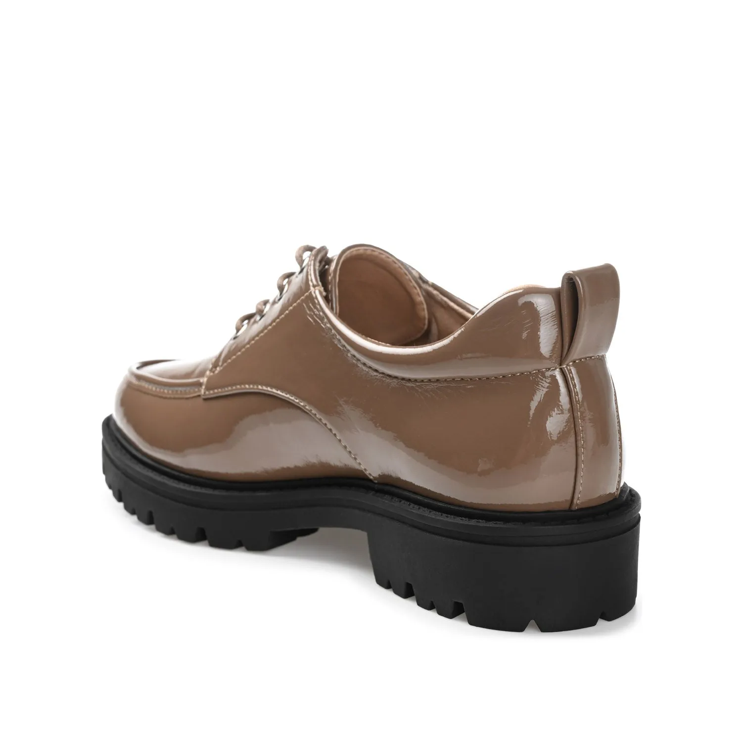 ZINA OXFORD LOAFER FLATS IN PATENT school friendly