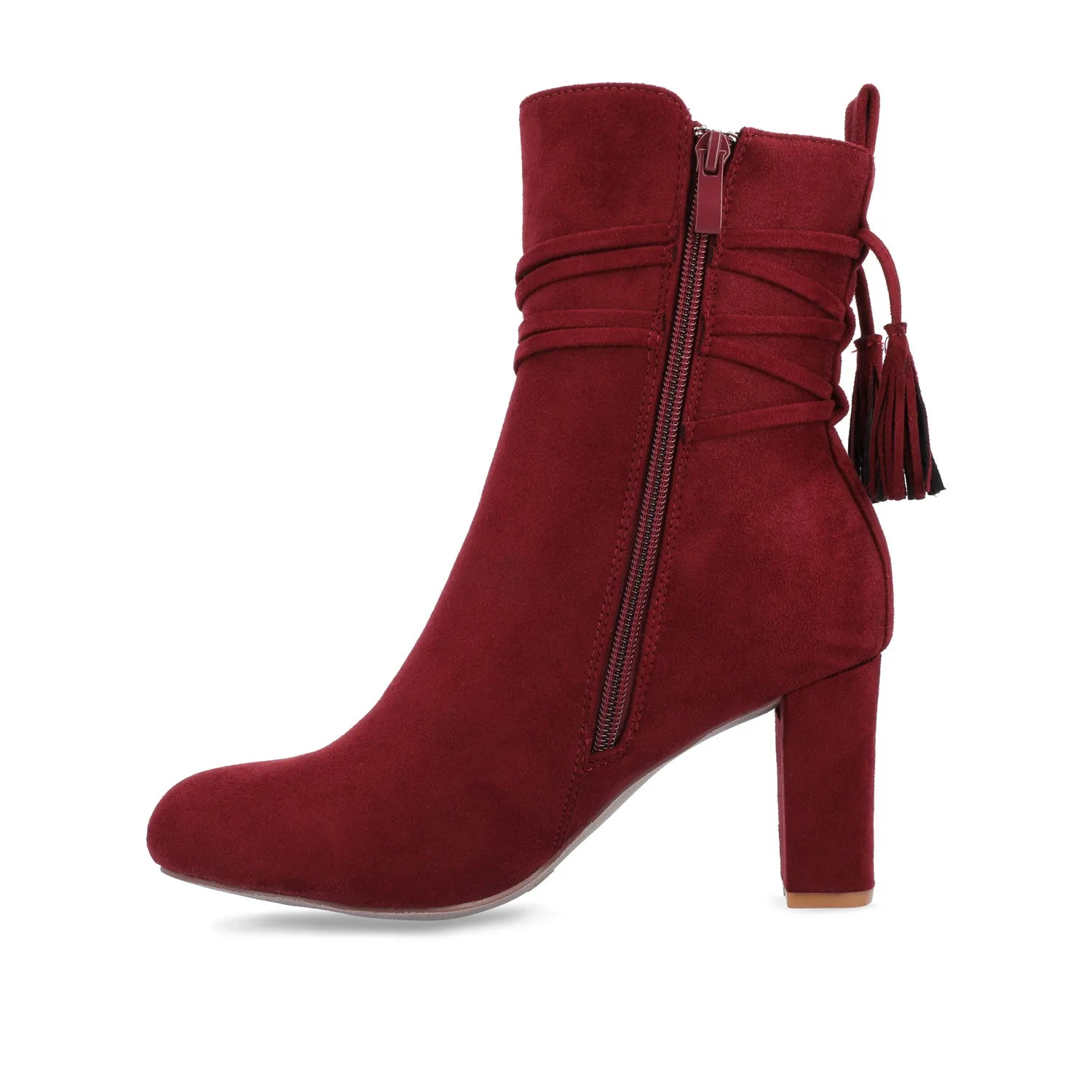 ZURI ZIP-UP BOOTIES IN FAUX SUEDE snow charm