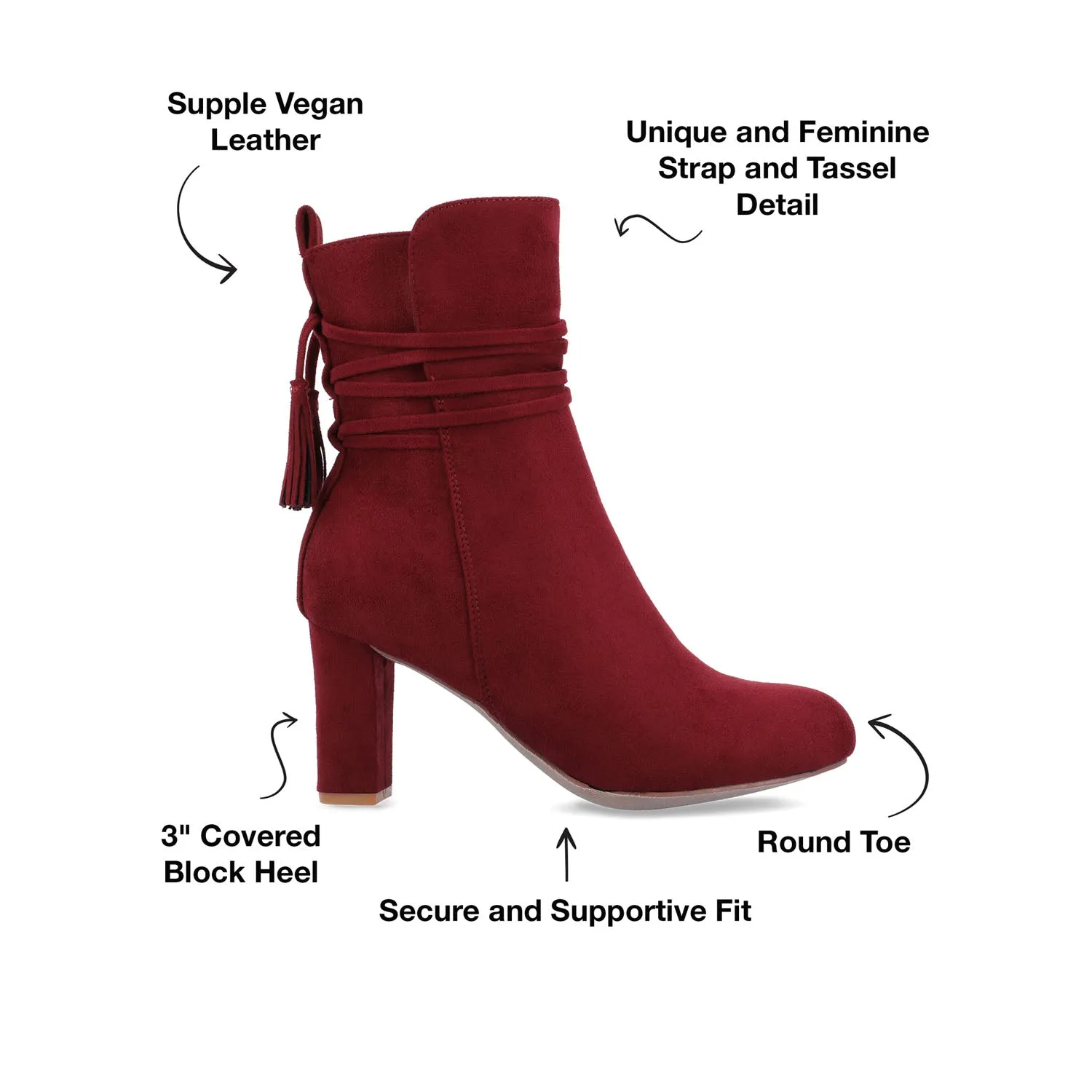 ZURI ZIP-UP BOOTIES IN FAUX SUEDE snow charm