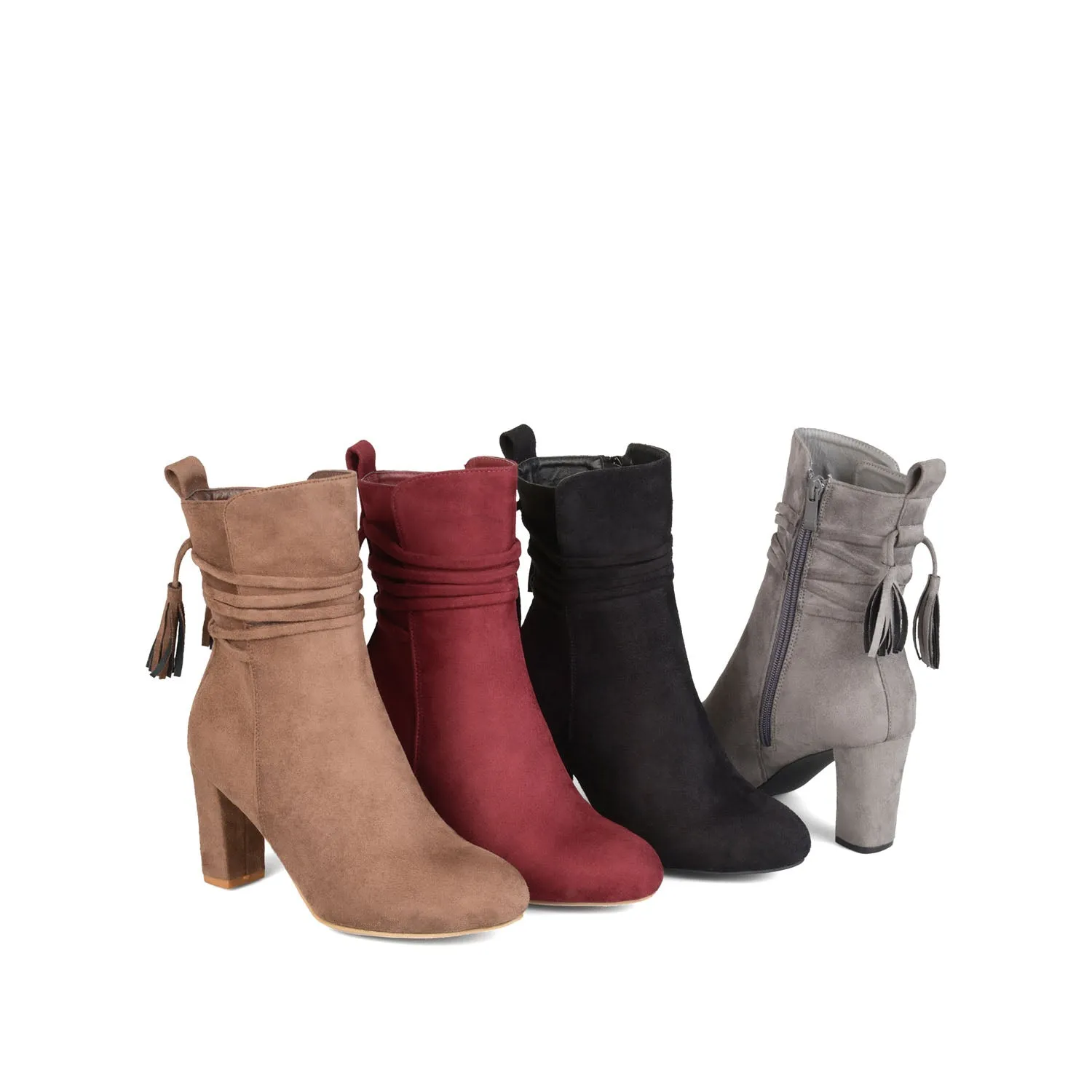 ZURI ZIP-UP BOOTIES IN FAUX SUEDE snow charm